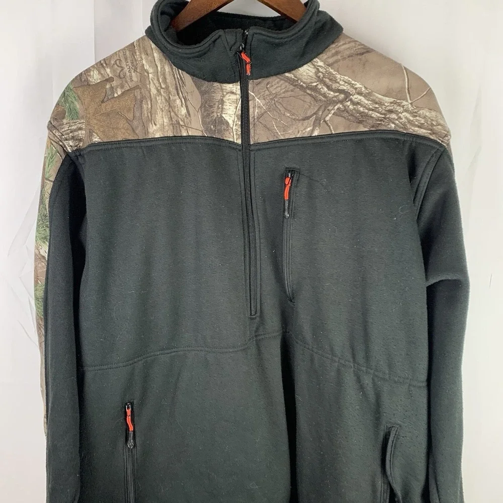 Magellan Outdoors Jacket Hunt Gear Size Large Pullover Mag Warmth 1/2‎ Zip Camo
